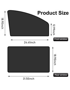 Cortinas de Privacidad para Automóviles Arwrilt 4 PCS Negro 2