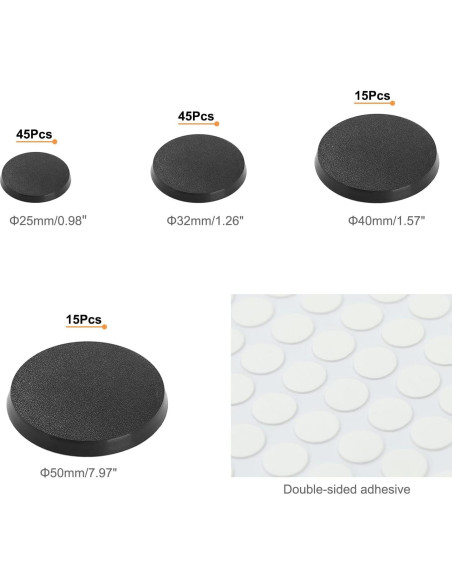 Bases Redondas 120pcs EVEMODEL 25mm 32mm 40mm 50mm Bases Redondas 120pcs EVEMODEL 25mm 32mm 40mm 50mm