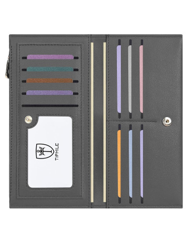 Billetera Bifold Tipmile Gris Oscuro con Bloqueo RFID