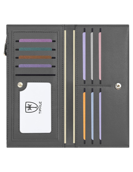Billetera Bifold Tipmile Gris Oscuro con Bloqueo RFID
