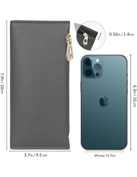 Billetera Bifold Tipmile Gris Oscuro con Bloqueo RFID