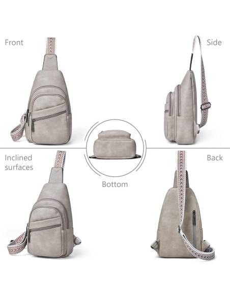 Bolsa Sling Bandolera Mroede Gris 8,89x26,67x15,24 cm Bolsa Sling Bandolera Mroede Gris 8,89x26,67x15,24 cm