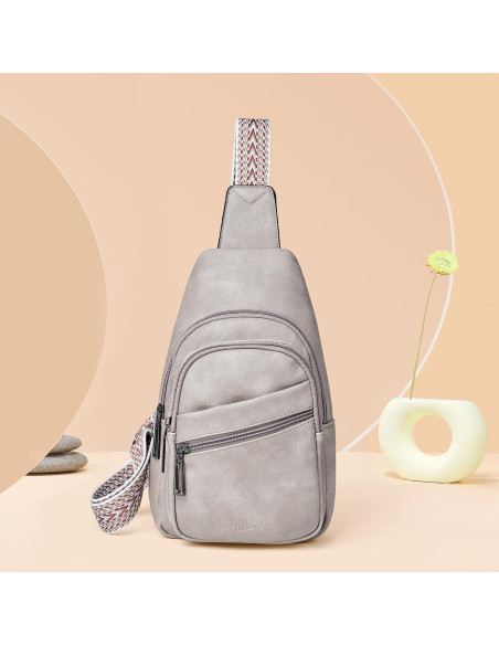 Bolsa Sling Bandolera Mroede Gris 8,89x26,67x15,24 cm Bolsa Sling Bandolera Mroede Gris 8,89x26,67x15,24 cm