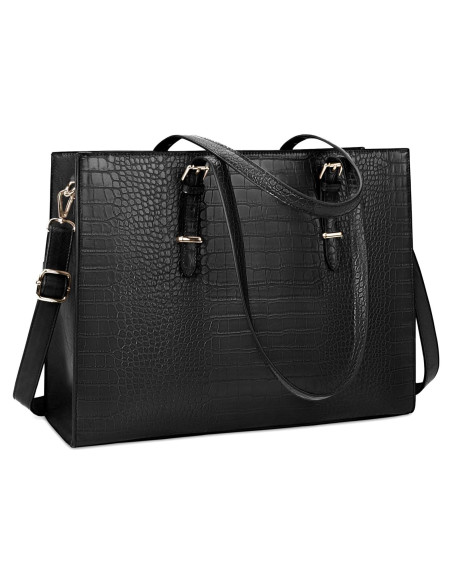 Bolsa de Laptop Lubardy 15.6" Cuero Negro Impermeable