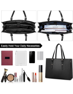 Bolsa de Laptop Lubardy 15.6" Cuero Negro Impermeable 2