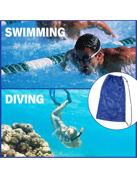 2 Bolsas de Malla para Snorkel Yizerel 69x46cm Negro y Azul