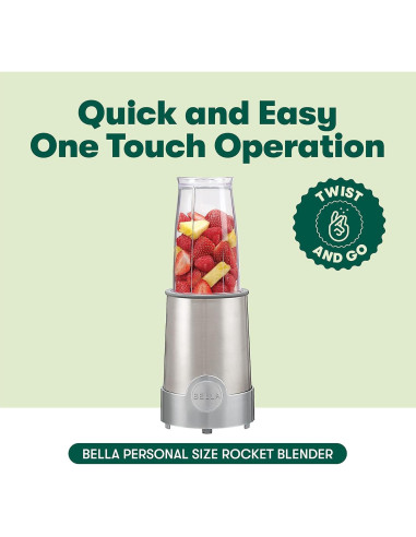 Licuadora Personal BELLA Rocket 240W Acero Inoxidable 398ml
