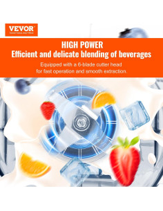 Licuadora Comercial VEVOR 2L 9 Velocidades Acero Inoxidable 2
