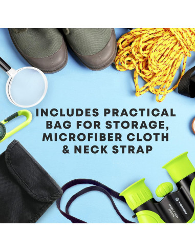 Binoculares para Niños Promora 8X Verde con Lupa y Brújula