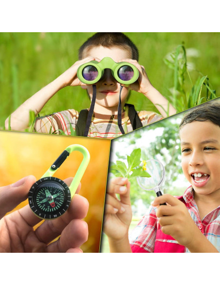 Binoculares para Niños Promora 8X Verde con Lupa y Brújula