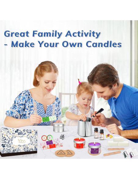 Kit Completo de Fabricación de Velas Yzoo 480g Cera Soja DIY
