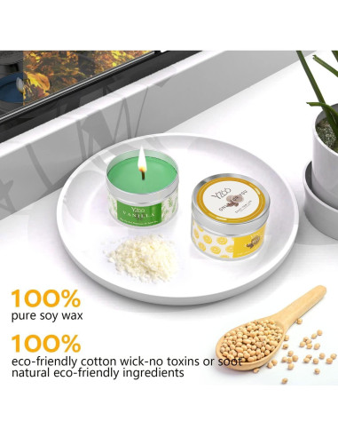 Kit Completo de Fabricación de Velas Yzoo 480g Cera Soja DIY