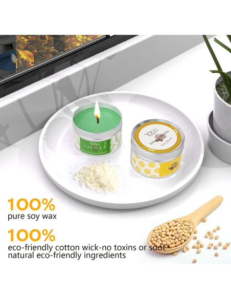 Kit Completo de Fabricación de Velas Yzoo 480g Cera Soja DIY