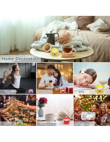 Kit Completo de Fabricación de Velas Yzoo 480g Cera Soja DIY