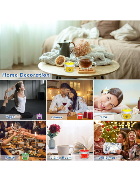 Kit Completo de Fabricación de Velas Yzoo 480g Cera Soja DIY