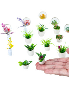25 Plantas Artificiales en Macetas Miniatura Skylety 2