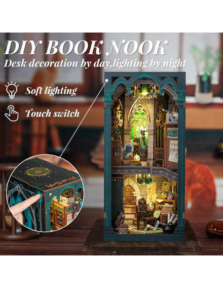 Kit de Book Nook Fsolis Miniatura DIY Oscuridad 18x11x23cm