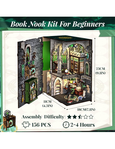 Kit de Book Nook Fsolis Miniatura DIY Oscuridad 18x11x23cm