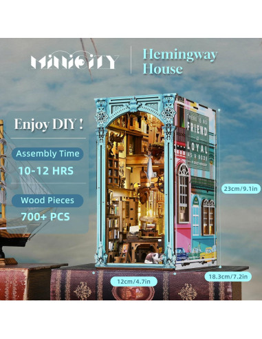 Kit Rincón de Libros MiniCity Casa de Hemingway 3D LED
