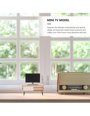 Mini Televisor y Mueble para Casa de Muñecas NUOBESTY