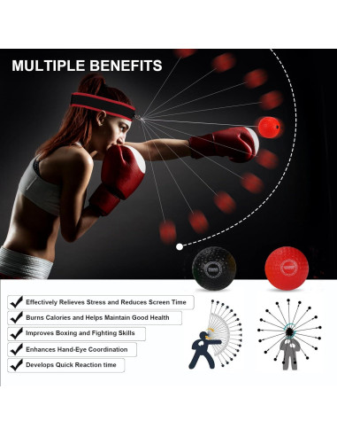 Bola de Reflexión Dermasy 13 cm Entrenamiento Boxeo 2 Bolas