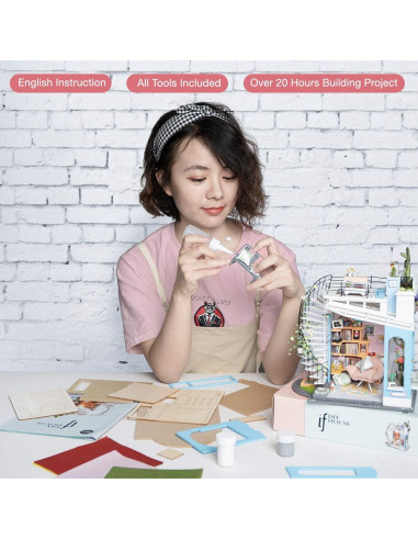 Kit Casa de Muñecas Miniatura ROLIFE DG12 con Luz LED