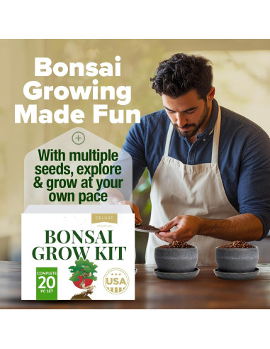 Kit Bonsai Home Grown - Cultiva 4 Especies en Casa