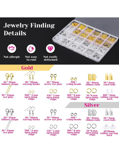 Kit de Fabricación de Joyas Shynek 1857 Piezas Adultos