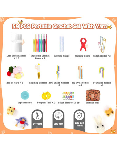 Kit de Crochet Coopay 58PCS para Principiantes Ergonómico