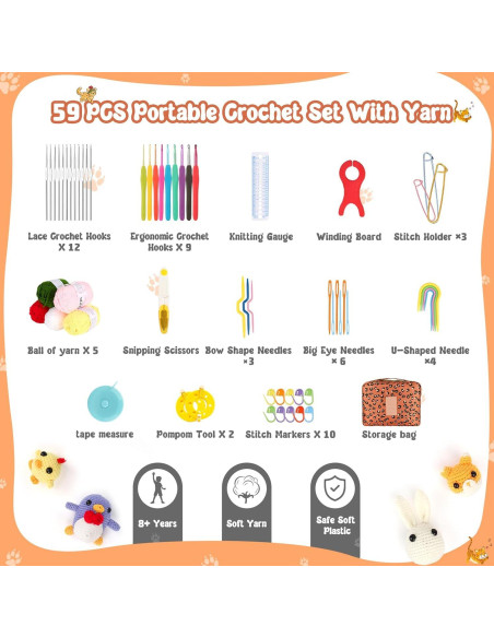 Kit de Crochet Coopay 58PCS para Principiantes Ergonómico