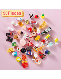 Conjunto 50 Piezas Miniaturas Comida y Bebida para Muñecas 2