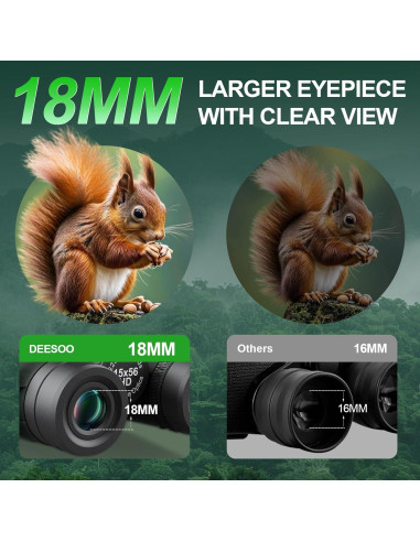 Binoculares Deesoo 15x56 HD Impermeables para Caza Verde