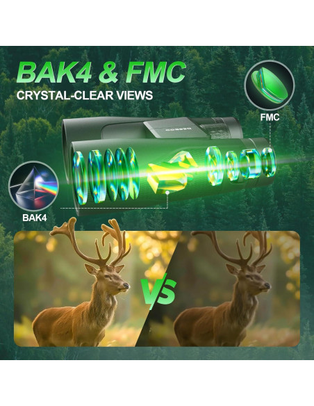 Binoculares Deesoo 15x56 HD Impermeables para Caza Verde