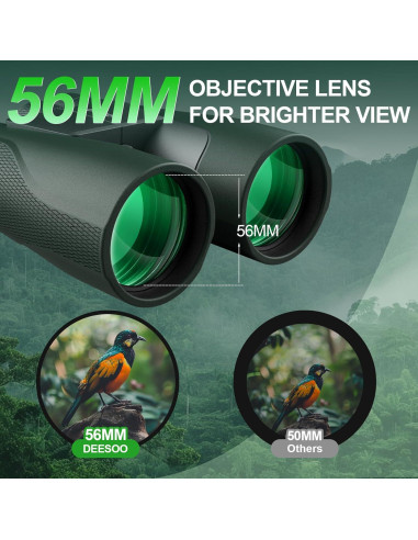 Binoculares Deesoo 15x56 HD Impermeables para Caza Verde