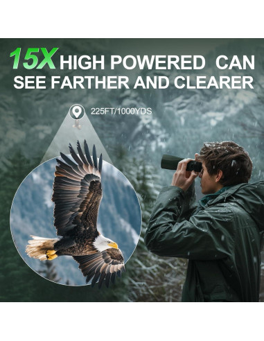 Binoculares Deesoo 15x56 HD Impermeables para Caza Verde