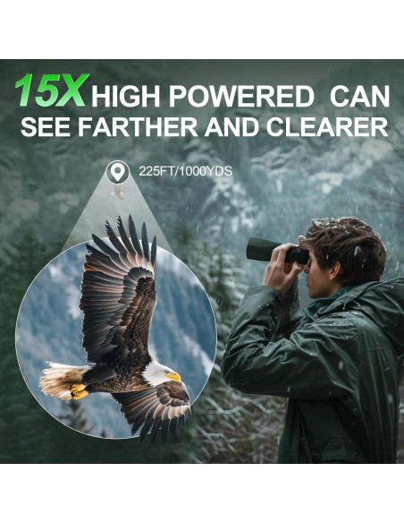Binoculares Deesoo 15x56 HD Impermeables para Caza Verde