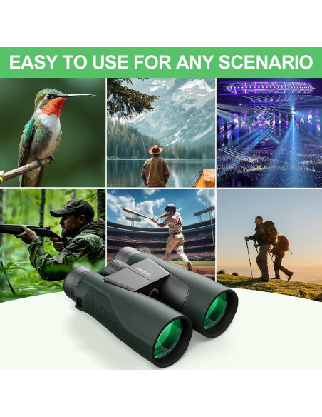 Binoculares Deesoo 15x56 HD Impermeables para Caza Verde
