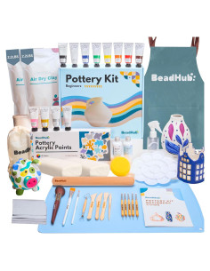 Kit de Cerámica BeadHub 2 kg con Pinturas y Herramientas