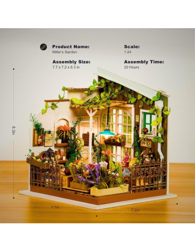Rolife Kit Casa Miniatura Jardín de Miller 21.5x17.8x19.1cm
