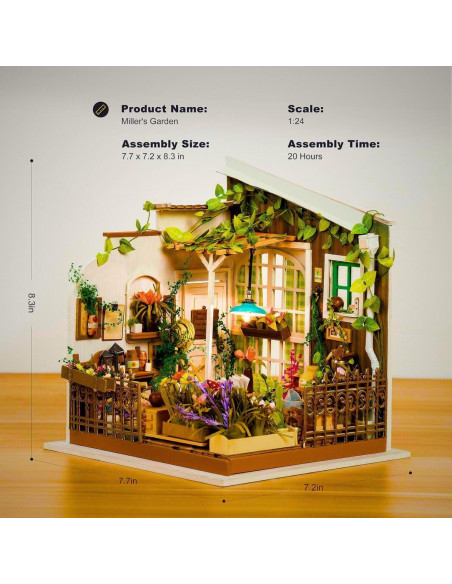 Rolife Kit Casa Miniatura Jardín de Miller 21.5x17.8x19.1cm