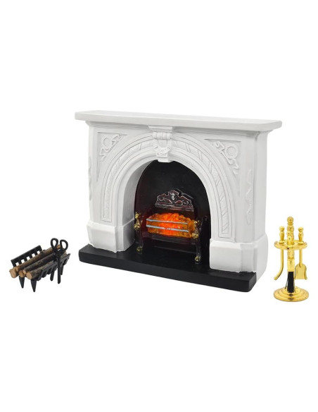 Chimenea Miniatura iLAND Neoclásica 1:12 con Luz y Accesorios