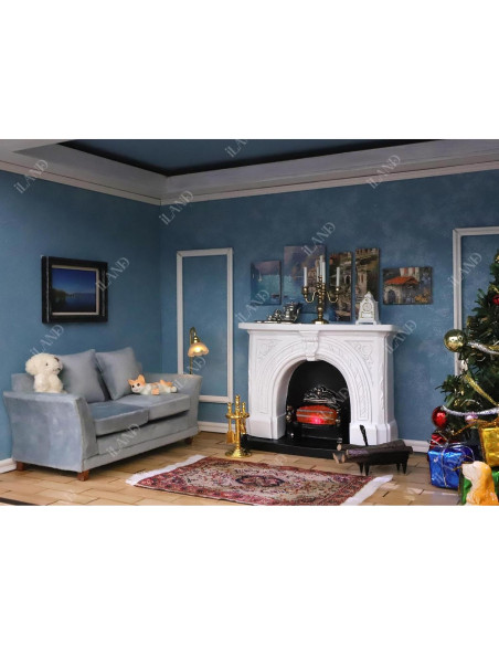 Chimenea Miniatura iLAND Neoclásica 1:12 con Luz y Accesorios