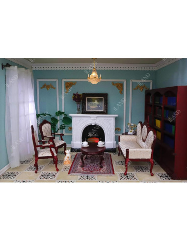 Chimenea Miniatura iLAND Neoclásica 1:12 con Luz y Accesorios