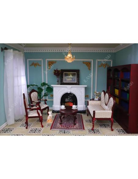 Chimenea Miniatura iLAND Neoclásica 1:12 con Luz y Accesorios