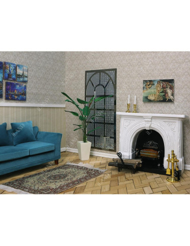 Chimenea Miniatura iLAND Neoclásica 1:12 con Luz y Accesorios