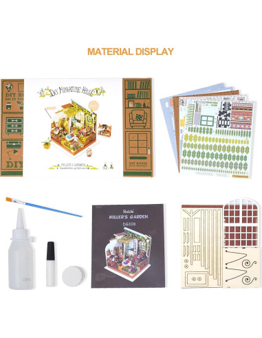 Rolife Kit Casa Miniatura Jardín de Miller 21.5x17.8x19.1cm