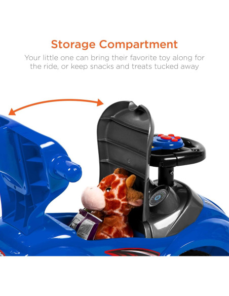 Coche 3-en-1 para Niños Mejor Opción Azul - Andador y Empuje