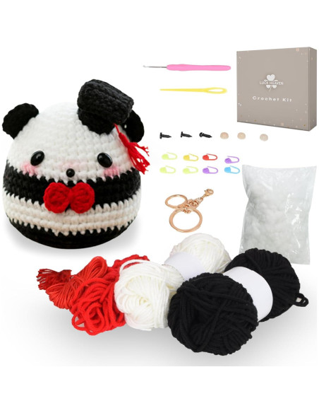 Kit de Crochet LUCK HEAVEN Panda Amigurumi para Principiantes