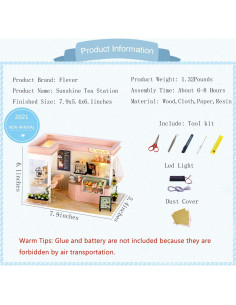 Casa de Muñecas Miniatura Flever DIY Estación de Té 2