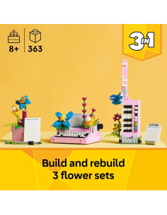 LEGO Creator 3 en 1 Máquina de Escribir con Flores 31169 2